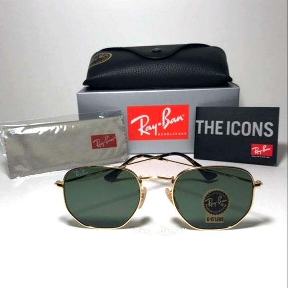 Ray Ban Hexagonal RB3548N Green Lens New - Picture 9 of 13